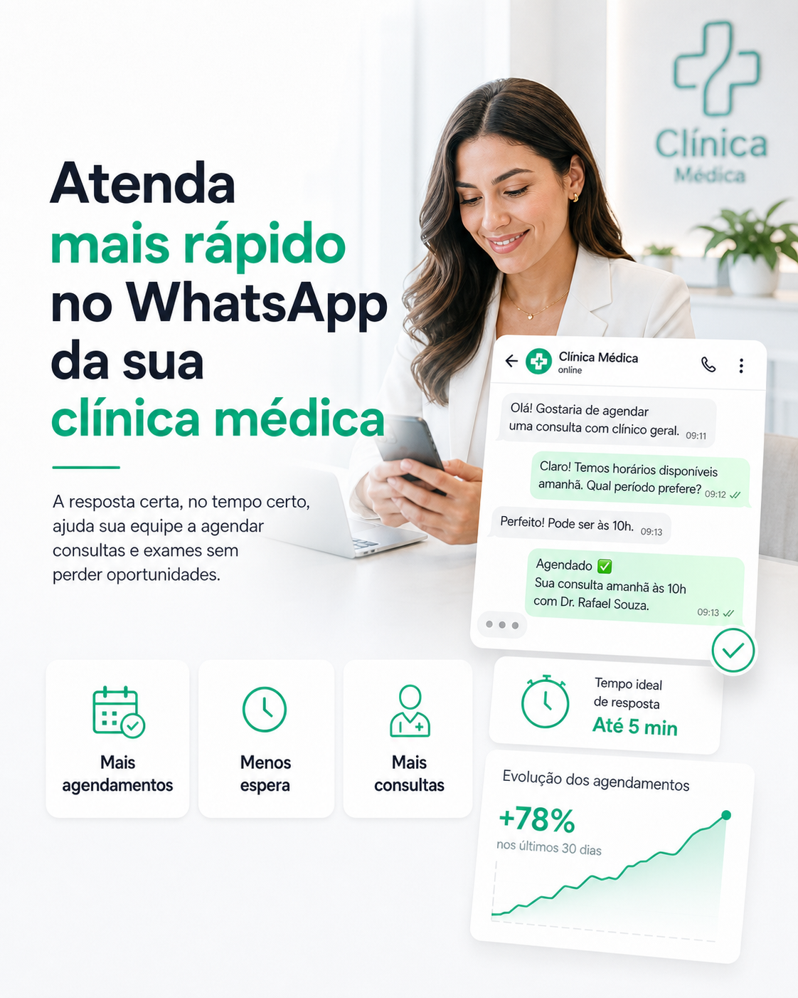 Atendimento para clínicas no WhatsApp